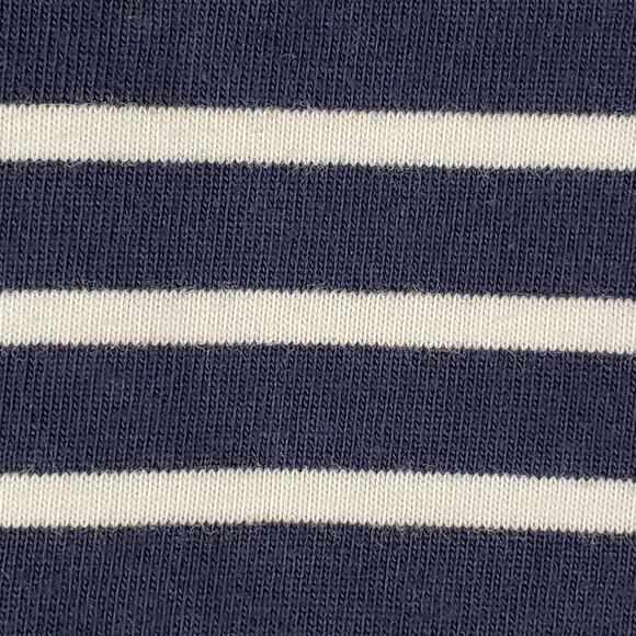 LL Bean Hoodie Womens Large L Blue Striped Henley Nautical Sweatshirt Casual - Picture 6 of 11